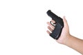 Hand holding gun Royalty Free Stock Photo
