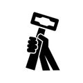 Hand Holding Hammer for Construction or craftsman vector Icon Logo Design illustration Royalty Free Stock Photo