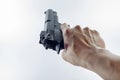 Hand holding a handgun Royalty Free Stock Photo