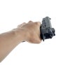 Hand holding a handgun Royalty Free Stock Photo