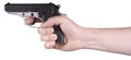 Hand Holding Handgun, Gun, Pistol, Weapon Isolated