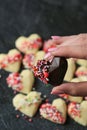 Hand Holding Heart-Shaped Food, An Expression of Love Royalty Free Stock Photo