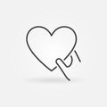 Hand holding Heart vector outline icon. Donation line symbol Royalty Free Stock Photo