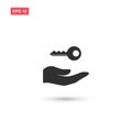 Hand holding home keys vector icon isolated Royalty Free Stock Photo