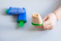 Hand holding home made ice cream Royalty Free Stock Photo