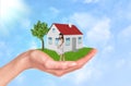 Hand holding house Royalty Free Stock Photo