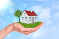 Hand holding house Royalty Free Stock Photo