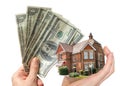 Hand holding house - sale of real estate Royalty Free Stock Photo