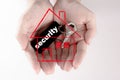 A hand holding housing security key, safety concept Royalty Free Stock Photo