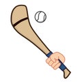 Hand holding Hurling Stick Royalty Free Stock Photo