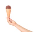 Hand holding ice cream cone Royalty Free Stock Photo