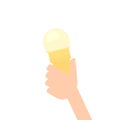 Hand holding ice cream cone Royalty Free Stock Photo