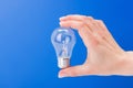 Hand holding a incandescent light bulb Royalty Free Stock Photo