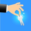 Hand holding key Royalty Free Stock Photo