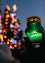Hand holding lantern Royalty Free Stock Photo