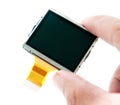 Hand holding the LCD screen of digital camera Royalty Free Stock Photo