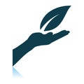 Hand Holding Leaf Icon Royalty Free Stock Photo