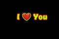 I love you in black backgraunds Royalty Free Stock Photo