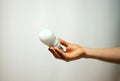 Hand holding light bulb Royalty Free Stock Photo