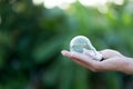 Hand holding light bulb,energy sources for renewable,natural energy concept Royalty Free Stock Photo