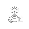Hand holding a light bulb Royalty Free Stock Photo