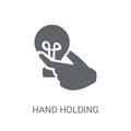 hand holding Lightbulb icon. Trendy hand holding Lightbulb logo