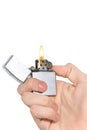 hand holding a lighter Royalty Free Stock Photo
