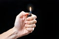 Hand Holding Lit Lighter Royalty Free Stock Photo