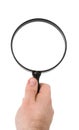 Hand holding magnifying glass Royalty Free Stock Photo