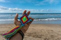 Hand Holding Mandala Eye of God Mexican Huichol Crafts