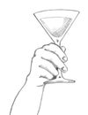 Hand Holding Martini Glass Royalty Free Stock Photo