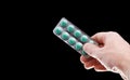 Hand holding medical drugs Royalty Free Stock Photo