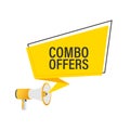 Hand holding megaphone - Combo offers. Vector stock illustration