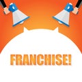 Hand Holding Megaphone With FRANCHISE Announcement Royalty Free Stock Photo