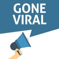 Hand Holding Megaphone With GONE VIRAL Announcement Royalty Free Stock Photo