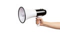 Hand holding megaphone Royalty Free Stock Photo