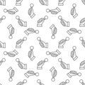 Hand holding Mic vector line Seamless Pattern or background Royalty Free Stock Photo