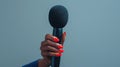 The hand holding microphone.AI generated image Royalty Free Stock Photo