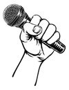 Hand Holding Microphone Royalty Free Stock Photo