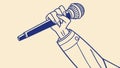 Hand Holding Microphone, Ready for Performance or Public Speaking, vector design Generative AI Royalty Free Stock Photo
