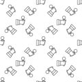 Hand Holding Microphone vector line seamless pattern Royalty Free Stock Photo