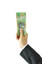 Hand holding money - Australian dollars Royalty Free Stock Photo