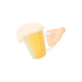 Hand holding mug of beer icon, cartoon style Royalty Free Stock Photo