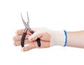 Hand holding the needle nose pliers Royalty Free Stock Photo