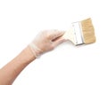 Hand holding a new wide brush Royalty Free Stock Photo