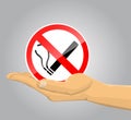 Hand holding no smoking sign Royalty Free Stock Photo