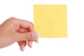 Hand holding notepaper Royalty Free Stock Photo