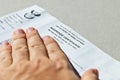 A hand holding an official South African marriage certificate Royalty Free Stock Photo