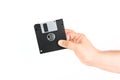 Hand Holding Old Floppy Disk Royalty Free Stock Photo
