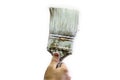 Hand holding an old paint brush Royalty Free Stock Photo